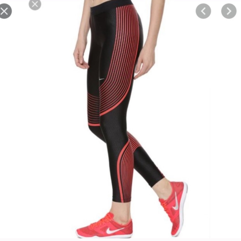 Nike power speed black red leggings